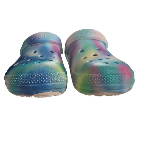 Crocs Classic Clogs Fur Lined Tie Dye Multicolor Women's Size 8 Cozy Comfort - Picture 5 of 13